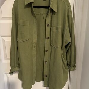 Billabong Men's Olive Green Waffle Button Down